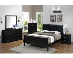 Crown Mark Louis Philip Bedroom Set in Black