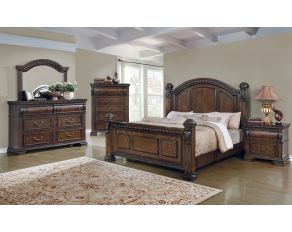 Coaster Satterfield Panel Bedroom Set in Warm Bourbon