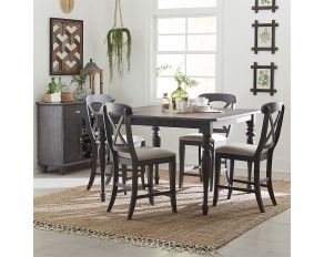 Ocean Isle Gathering Dining Room Set in Slate Weathered Pine