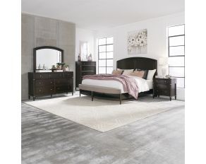 Essex Panel Upholstered Bedroom Set in Dark Truffle