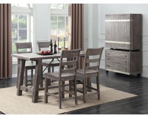 Emerald Home Furnishings Dakota Gathering Dining Room Set in Reclaimed Pine