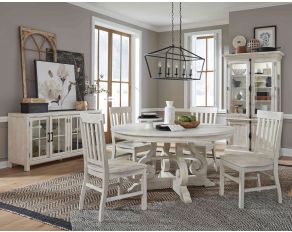 Bronwyn 60 inch Round Dining Room Set in Alabaster