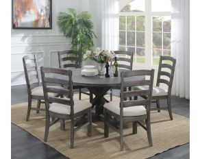 Emerald Home Furnishings Paladin Round Dining Room Set in Rustic Charcoal