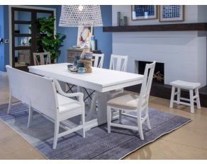 Heron Cove Trestle Rectangular Dining Room Set in Chalk White