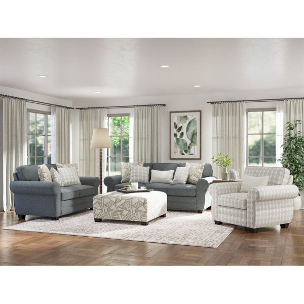 Royce Living Room Set in Blue and Tan by Emerald Home Furnishings