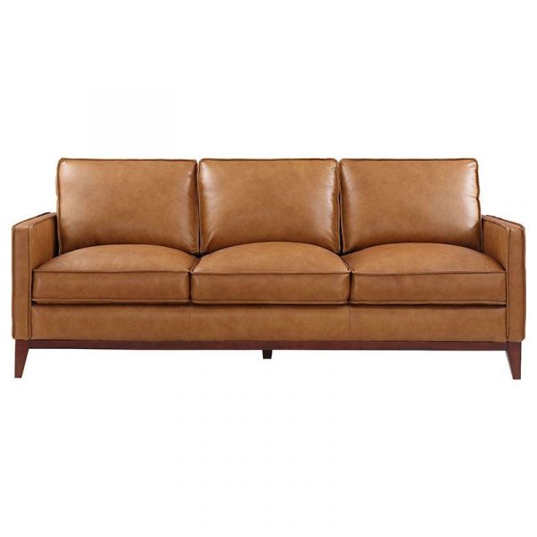 Sale Leather Italia Newport Sofa in Camel 1669-6394-03177137