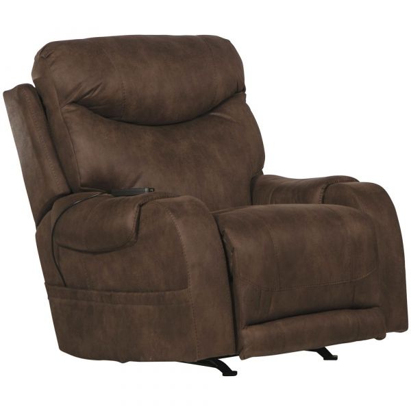 Catnapper Anders Power Lay Flat Recliner with Power Headrest in Dark Chocolate