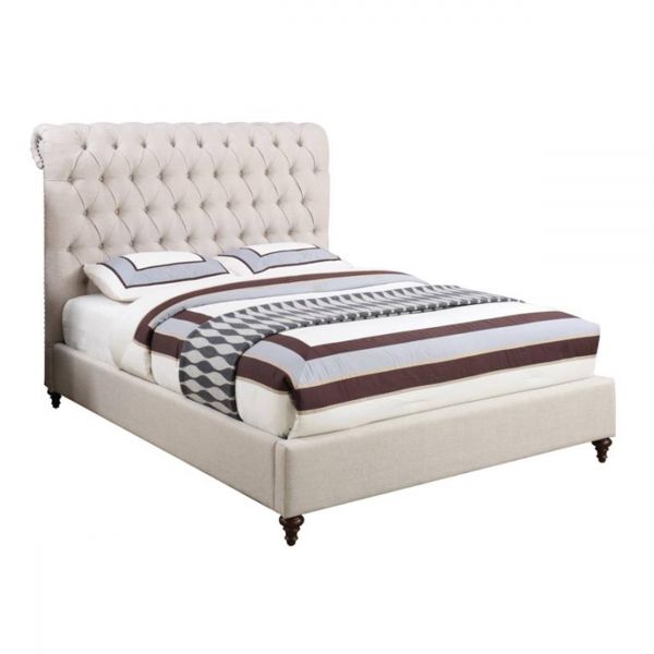 Button tufted deals upholstered bed