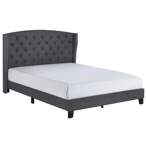 Rosemary queen platform gray outlet bed