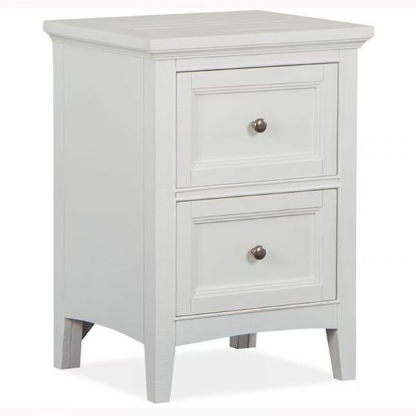 Heron Cove Wood Small Drawer Nightstand in Chalk White by