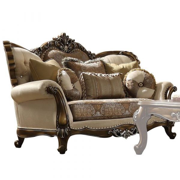 Sale Acme Furniture Latisha Sofa in Tan and Antique Oak 52115