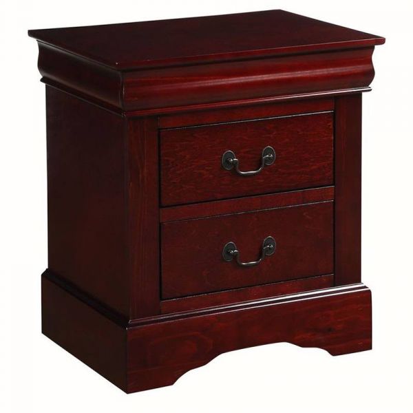 ACME Louis Philippe III Queen Bed with Storage in Cherry, Multiple