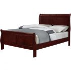 Crown Mark Furniture Louis Philip Bedroom Set in Dark Cherry