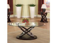 Cyclone Round Occasional Table Set in Brown