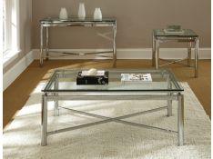 Nova Occasional Table Set in Clear and Chrome