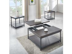 Prescott Lift Top Occasional Table Set in Smoky Oak