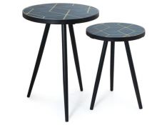 Clairbelle Set of 2 Accent Tables in Teal