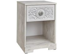 Paxberry Large 1-Drawer Nightstand in Whitewash