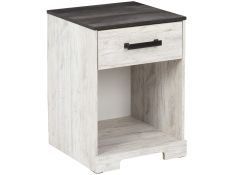 Shawburn Nightstand in Whitewash and Charcoal Gray