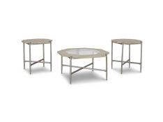 Varlowe Set of 3 Occasional Table in Bisque