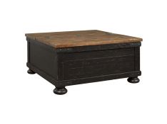 Valebeck Coffee Table with Lift Top in Black and Brown