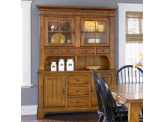 Liberty Furniture Treasures Buffet with Hutch in Rustic Oak