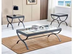 Emerson 3 Pack Occasional Table Set in Silver