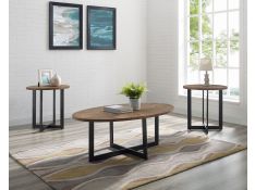 Colton 3 Pack Occasional Table Set in Pecan