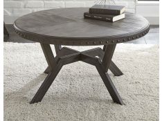 Steve Silver Alamo Round Cocktail Table in Grey