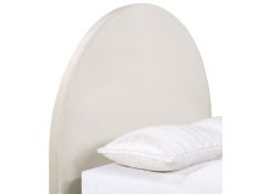 June Queen and Full Upholstered Headboard in Ivory