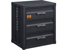 Cargo 3 Drawer Chest in Gunmetal Finish