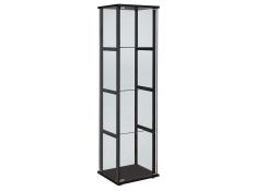 4-Shelf Glass Curio Cabinet in Black And Clear