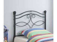 Twin Metal Headboard in Matte Black