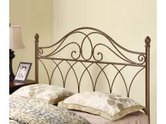 Full and Queen Metal Scroll Headboard in Brown