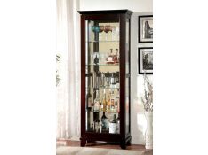 Furniture of America Ludden Curio Cabinet, Dark Walnut Finish