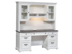 Allyson Park Credenza with Hutch in Wirebrushed White Finish