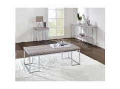 Chafik Occasional Table Set in Natural Oak and Chrome