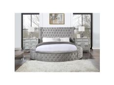 Gaiva Upholstered Bedroom Collections in Gray Finish