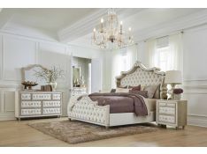 Antonella Panel Bedroom Set in Champagne