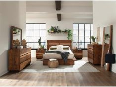 Winslow Platform Bedroom Set in Smokey Walnut and Coffee Bean