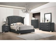 Melody Upholstered Bedroom Set in Grey