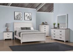 Stillwood Sleigh Bedroom Set in Vintage Linen