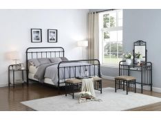 Livingston Panel Metal Bedroom Set in Dark Bronze