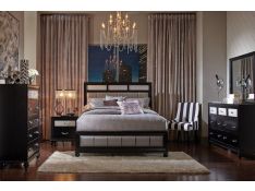 Barzini Upholstered Bedroom Set in Black and Grey