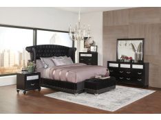 Barzini Upholstered Bedroom Set in Black