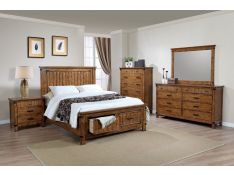 Brenner Storage Bedroom Set in Rustic Honey