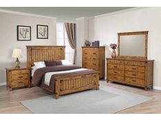 Coaster Brenner Panel Bedroom Set in Rustic Honey