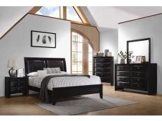 Briana Upholstered Panel Bedroom Set in Black