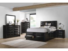 Briana Bookcase Bedroom Set in Black