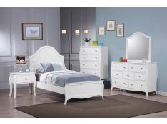 Dominique Panel Bedroom Set in White